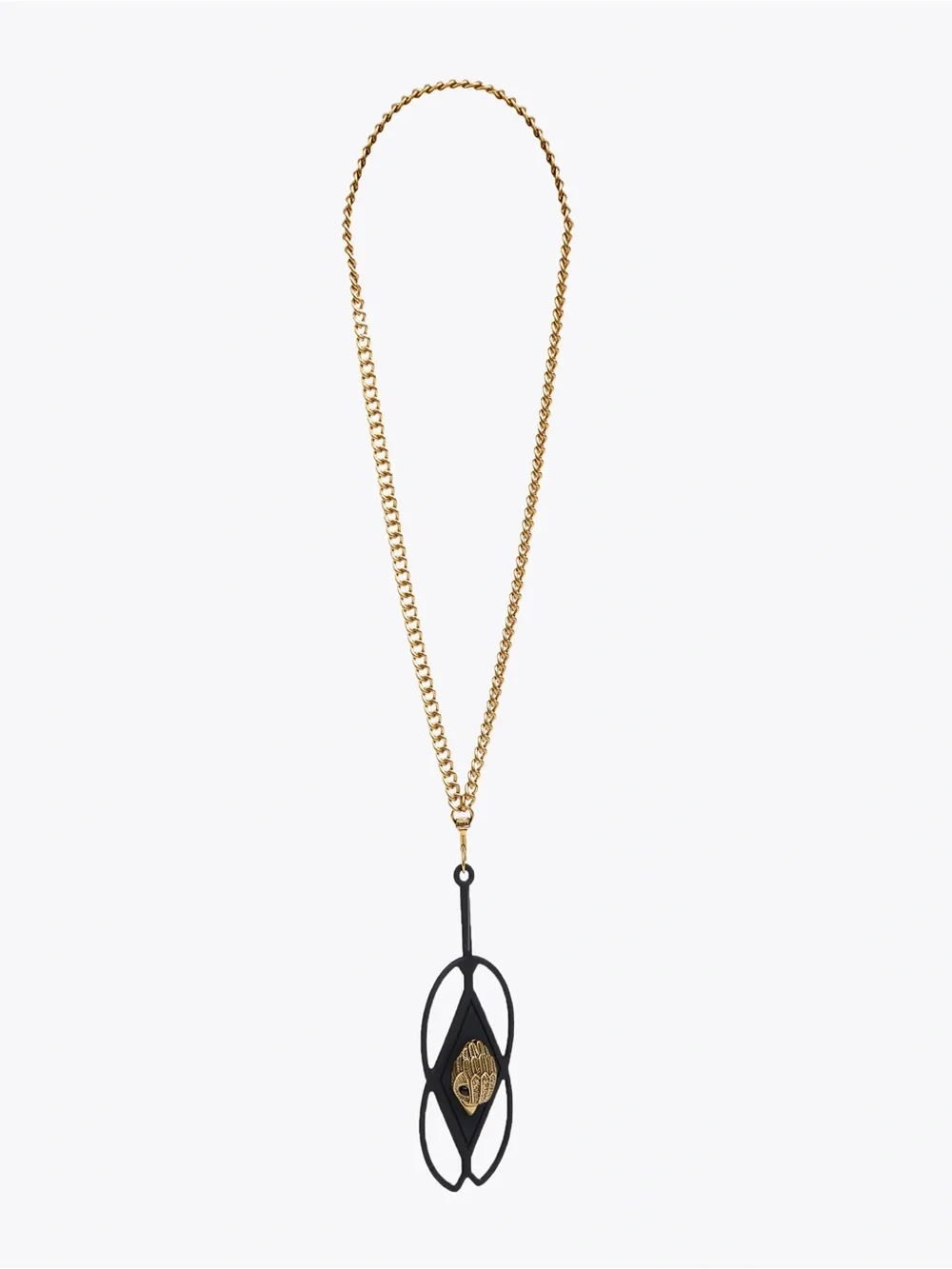 Kurt Geiger Black and Gold Eagle Phone Charm Chain